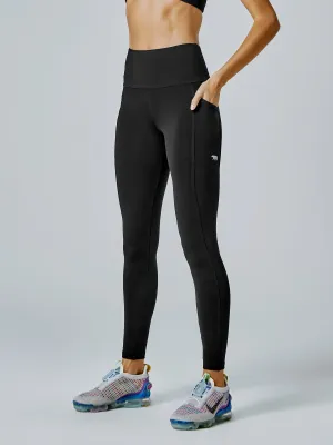 Running Bare Power Moves Ab-Waist Tight 28" - Black