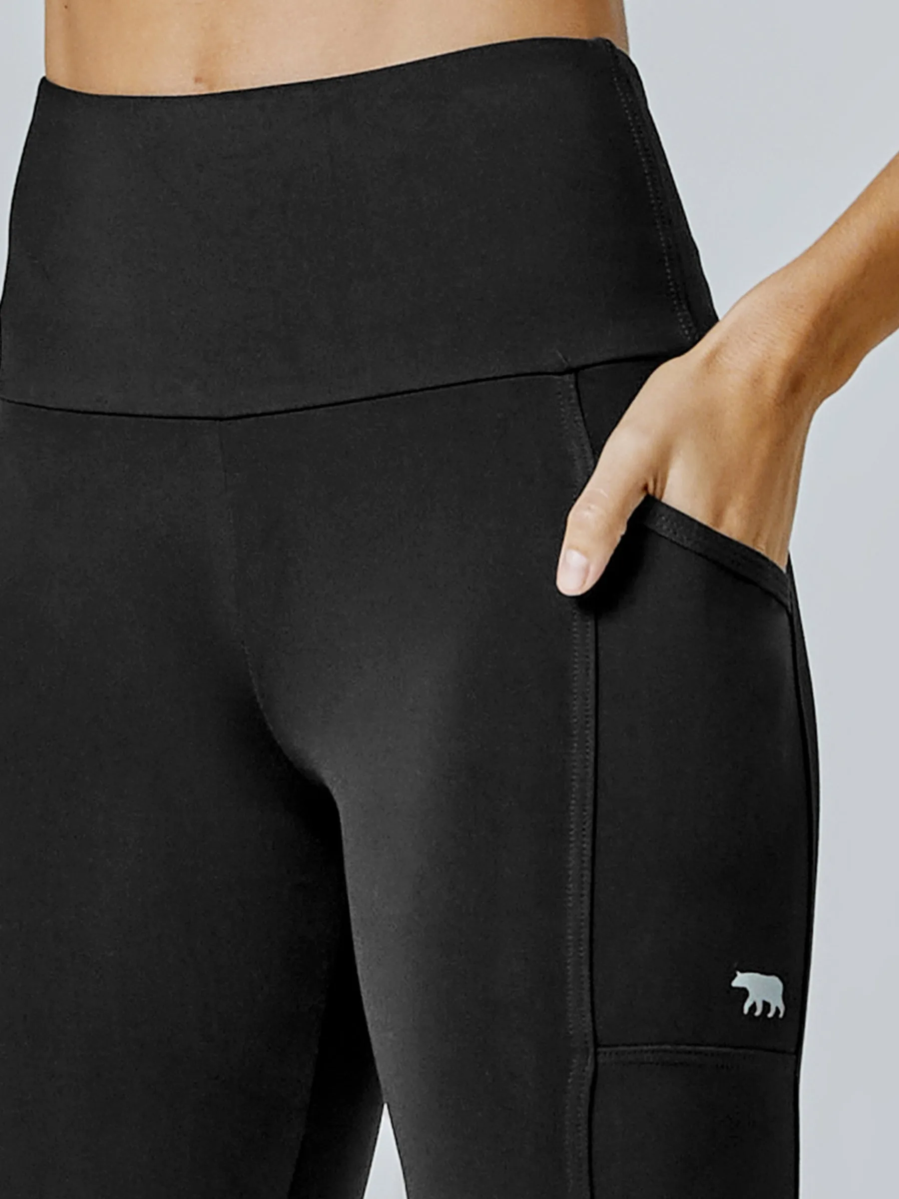 Running Bare Power Moves Ab-Waist Tight 28" - Black
