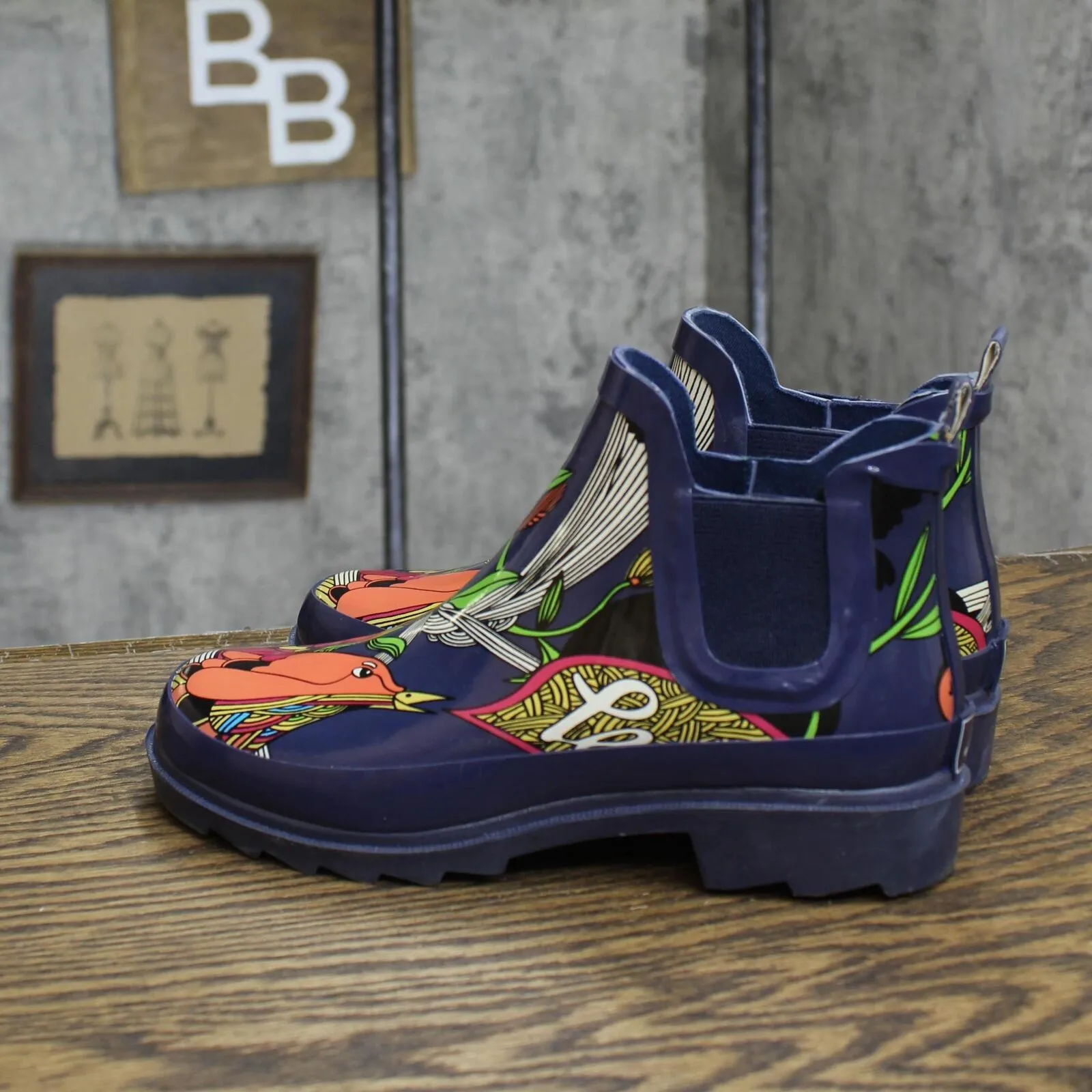 Sakroots Women's 'Rhyme' Waterproof Rain Bootie 106574 River Peace Blue 5M