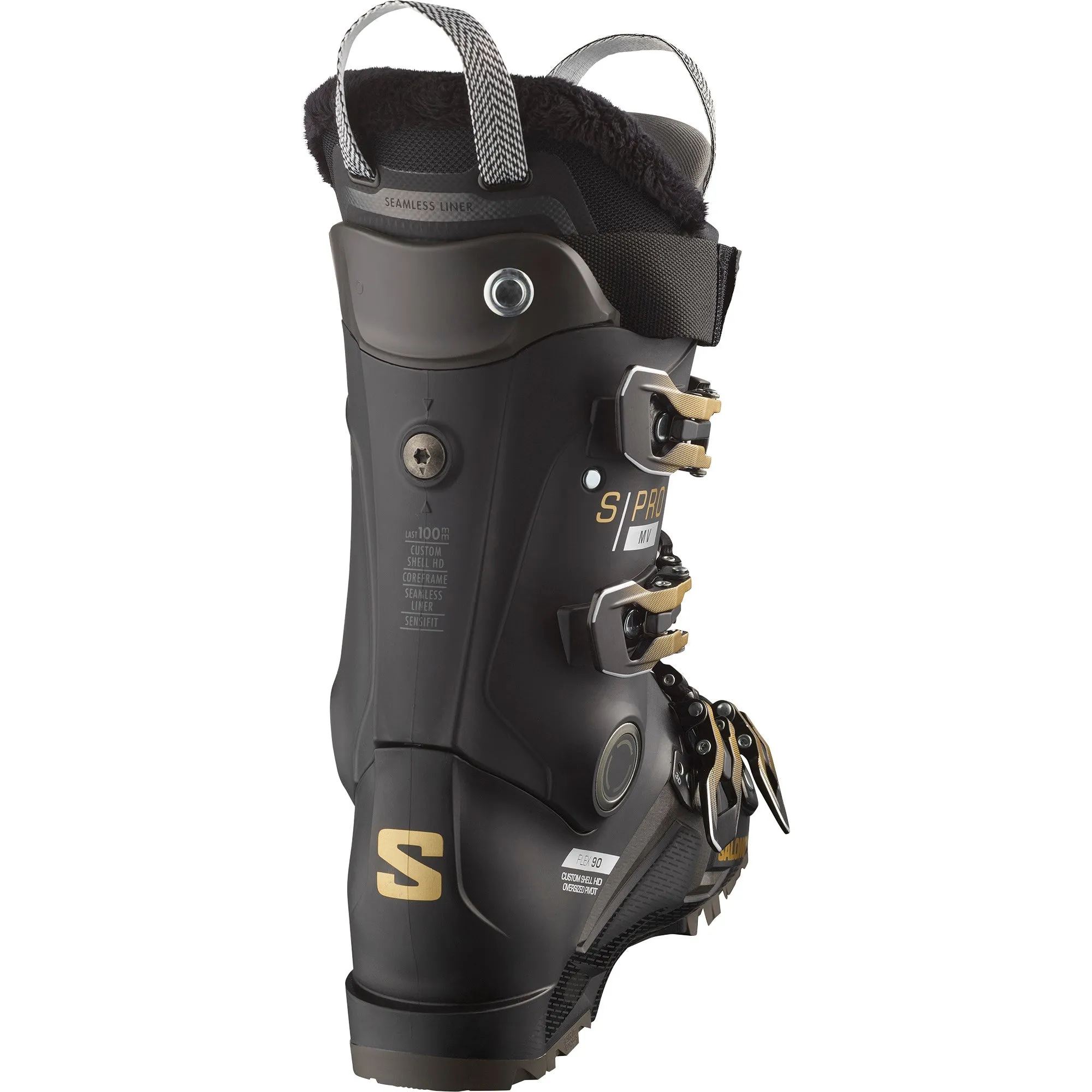SALOMON S/Pro 90 ski boots - Womens - Black/Gold/Belluga