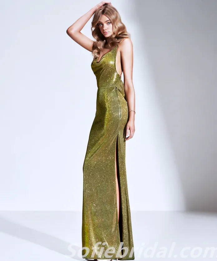 Sexy Spaghetti Spraps Lace Up Back Sheath Long Prom Dresses,SFPD0335
