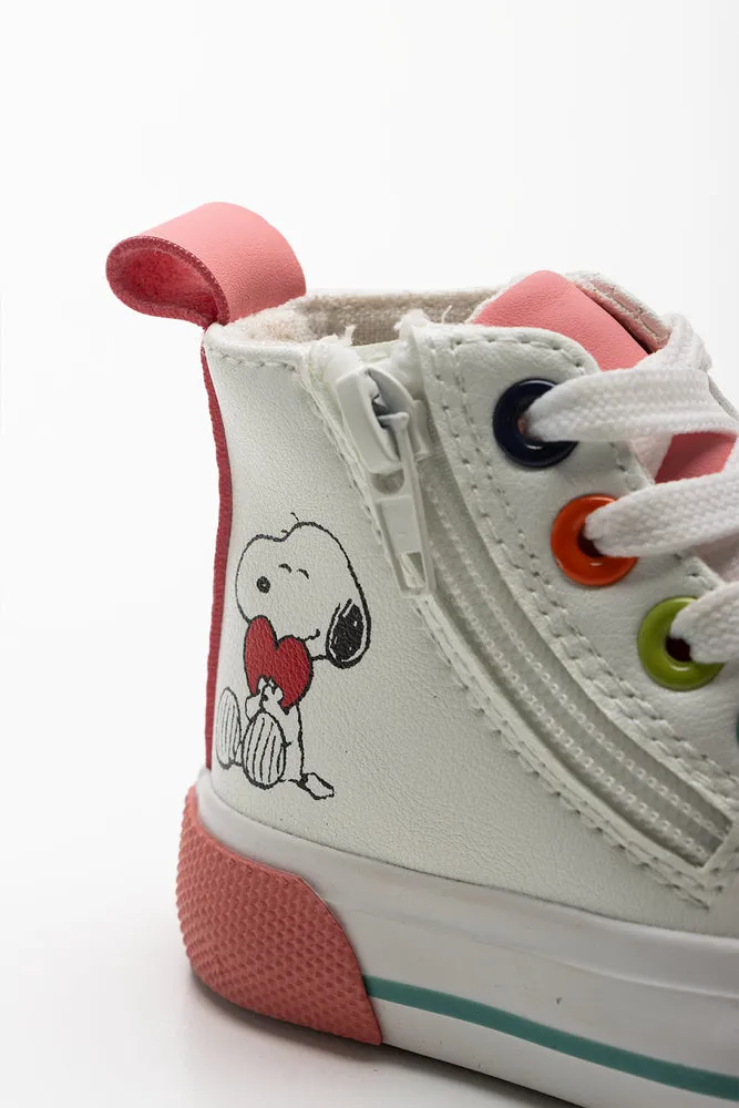 Snoopy High Top Sneaker White