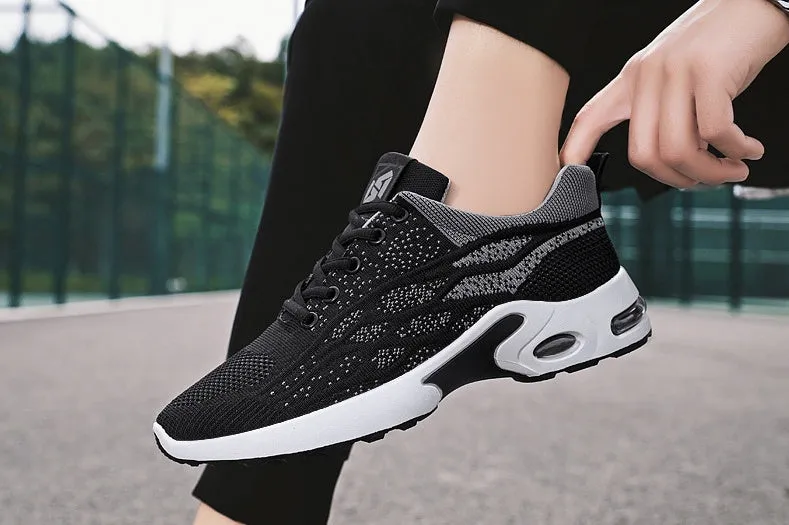 Stylish Two-Tone Casual Sneakers with Supportive Mesh Design