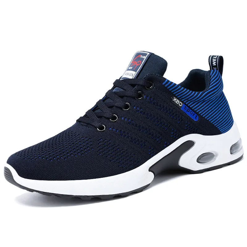 Stylish Two-Tone Casual Sneakers with Supportive Mesh Design