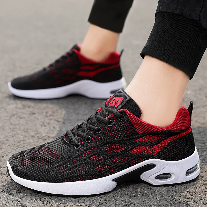 Stylish Two-Tone Casual Sneakers with Supportive Mesh Design