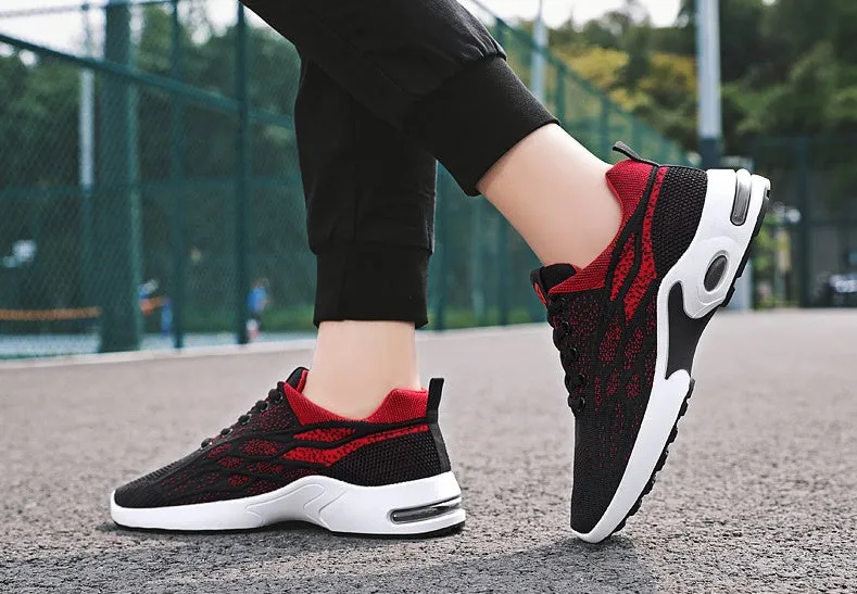 Stylish Two-Tone Casual Sneakers with Supportive Mesh Design