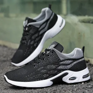 Stylish Two-Tone Casual Sneakers with Supportive Mesh Design