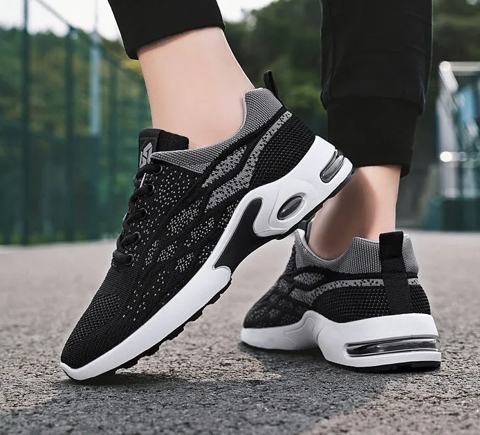Stylish Two-Tone Casual Sneakers with Supportive Mesh Design