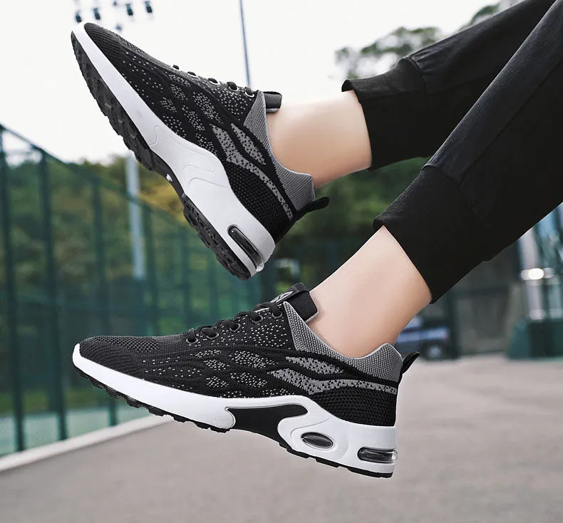 Stylish Two-Tone Casual Sneakers with Supportive Mesh Design