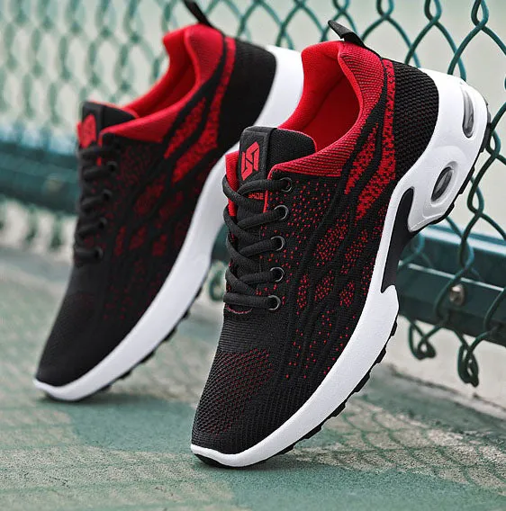 Stylish Two-Tone Casual Sneakers with Supportive Mesh Design