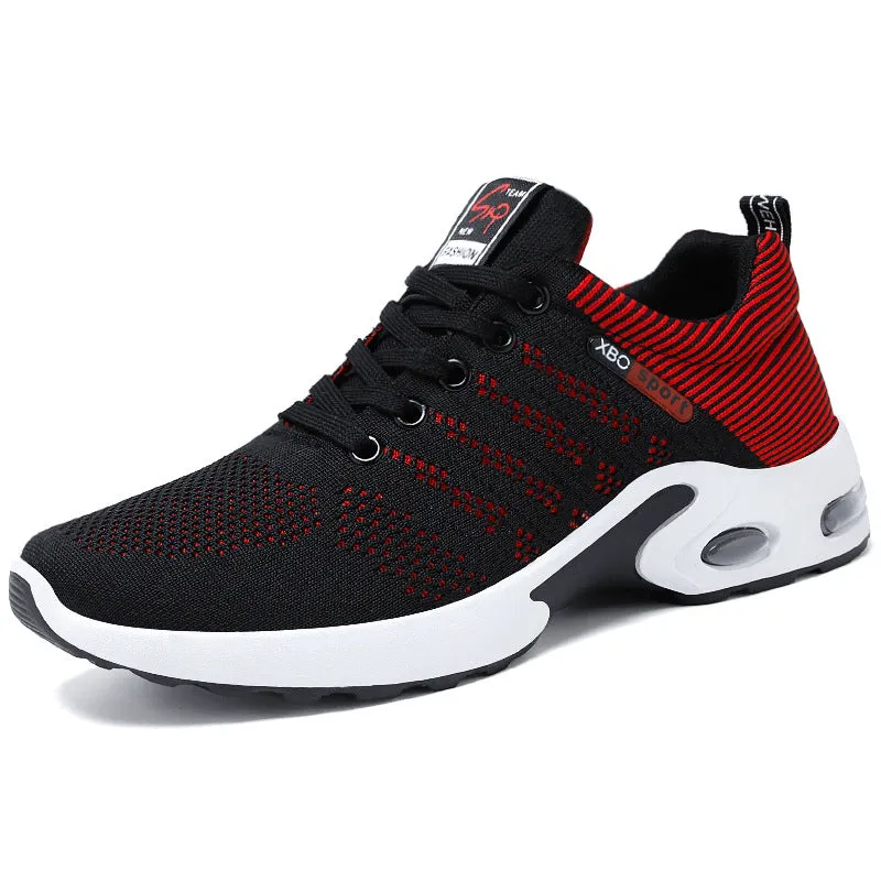 Stylish Two-Tone Casual Sneakers with Supportive Mesh Design