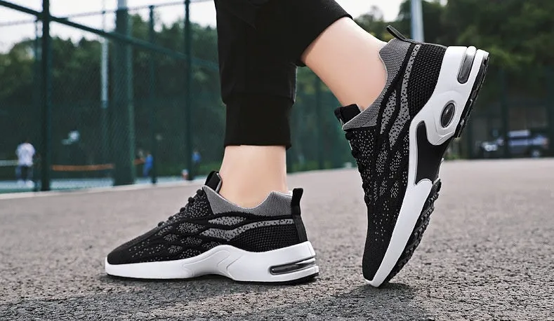 Stylish Two-Tone Casual Sneakers with Supportive Mesh Design