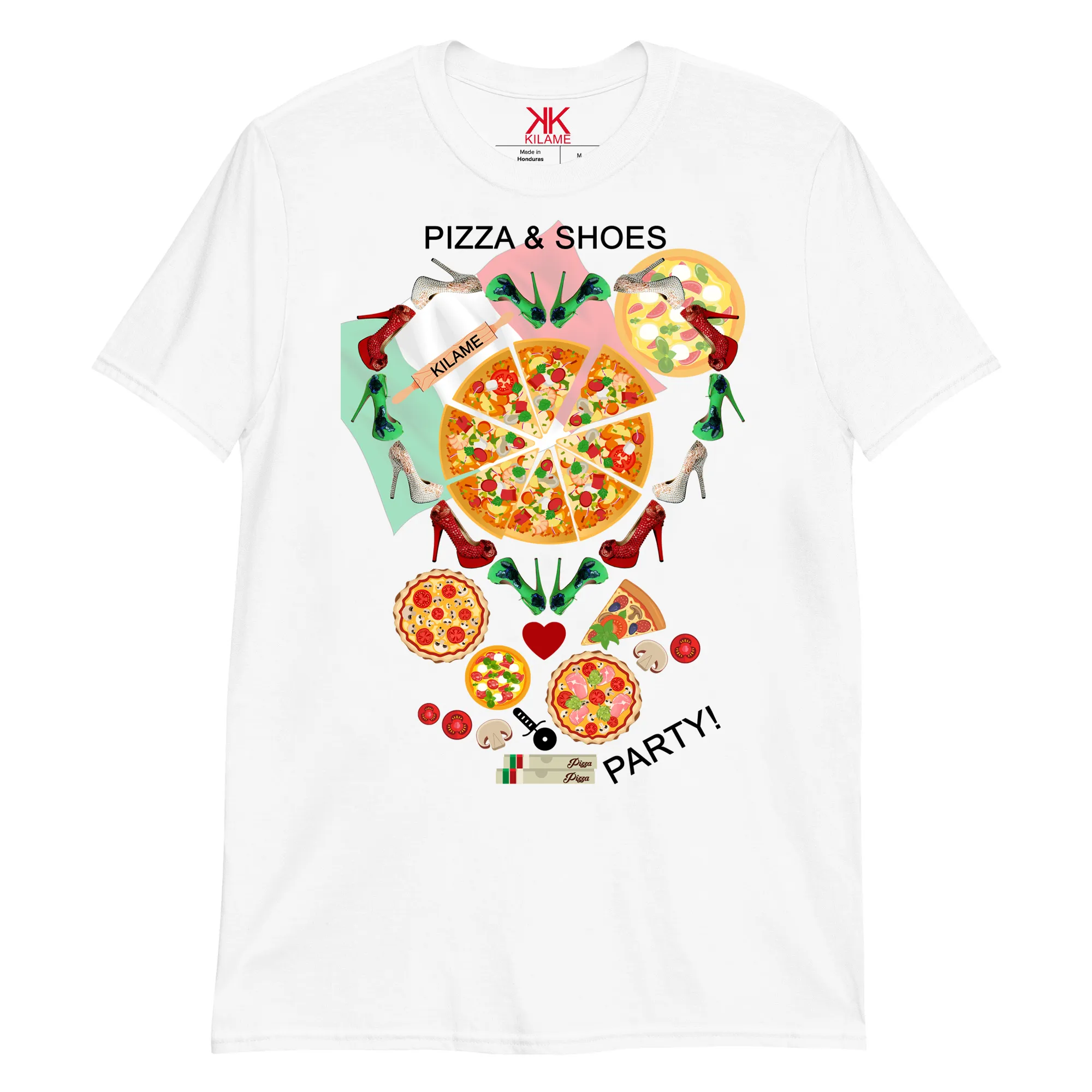 T-shirt 'Pizza and shoes'