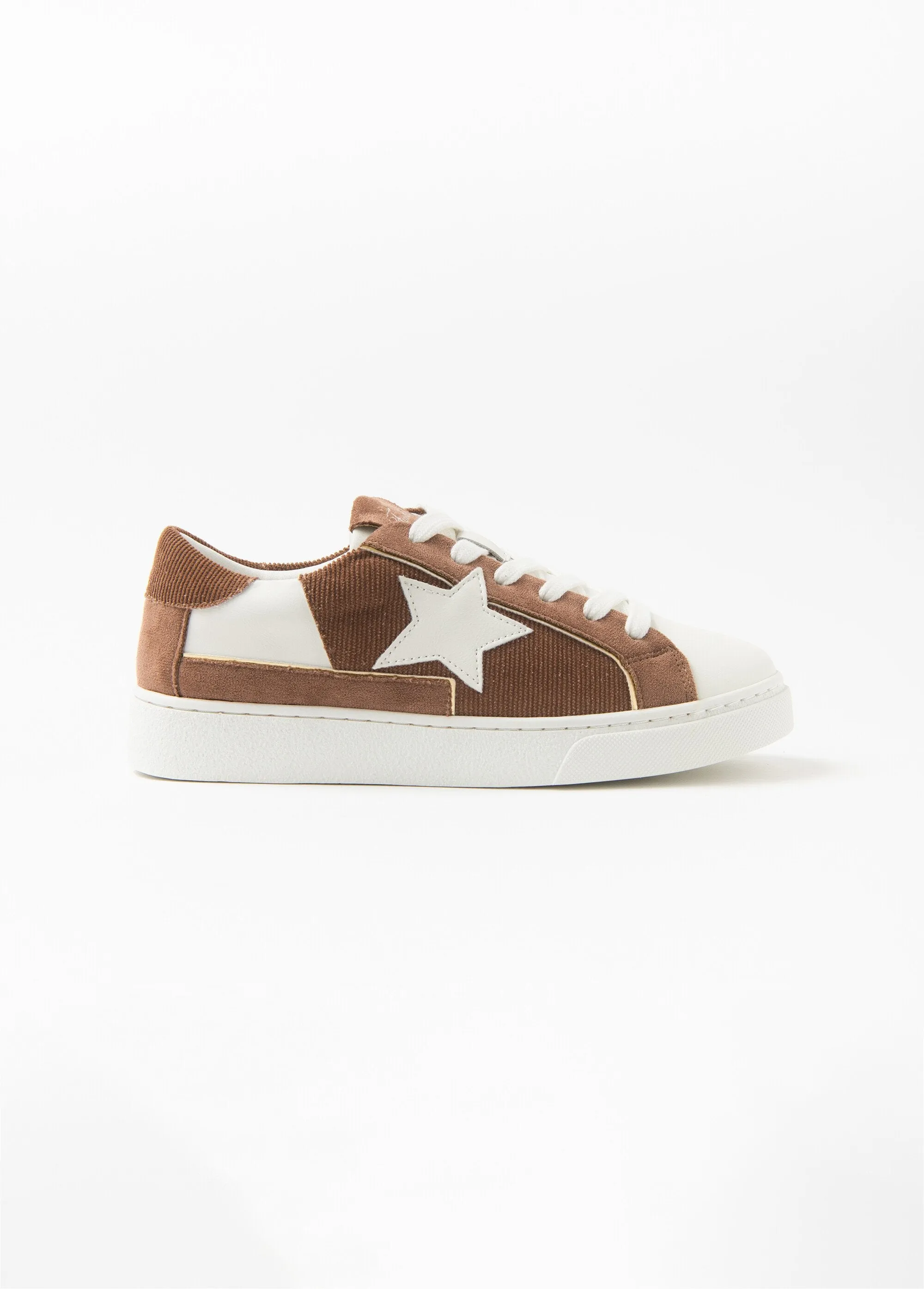 Taupe and white star sneakers