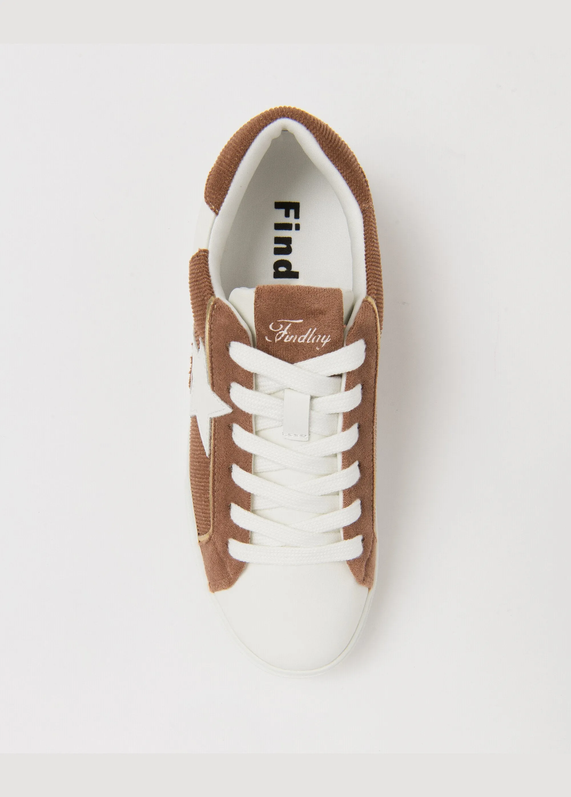 Taupe and white star sneakers
