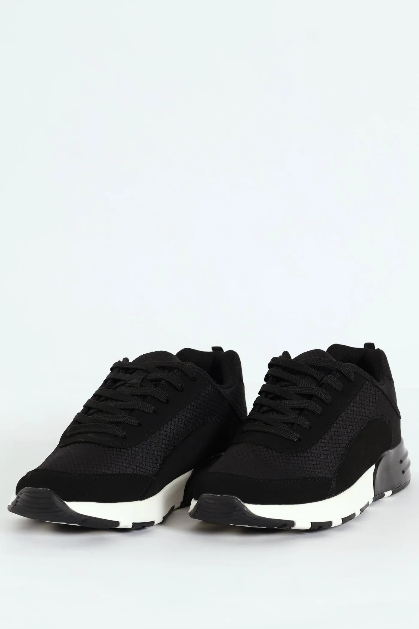 Trainer With Heel Insert On Sole - Black