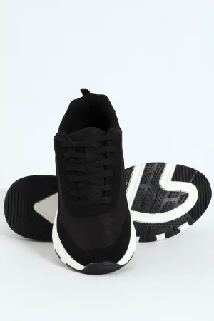 Trainer With Heel Insert On Sole - Black