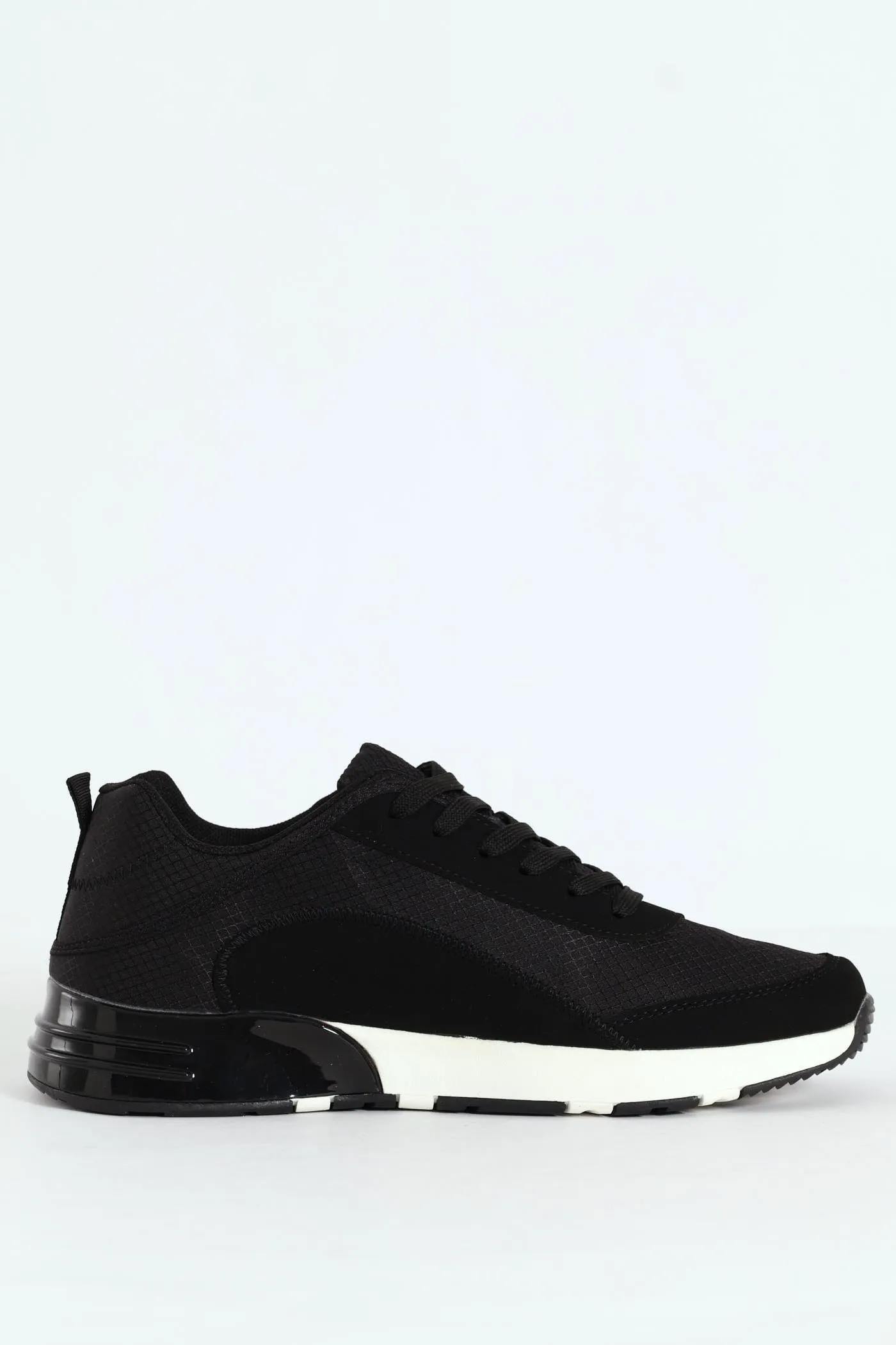 Trainer With Heel Insert On Sole - Black