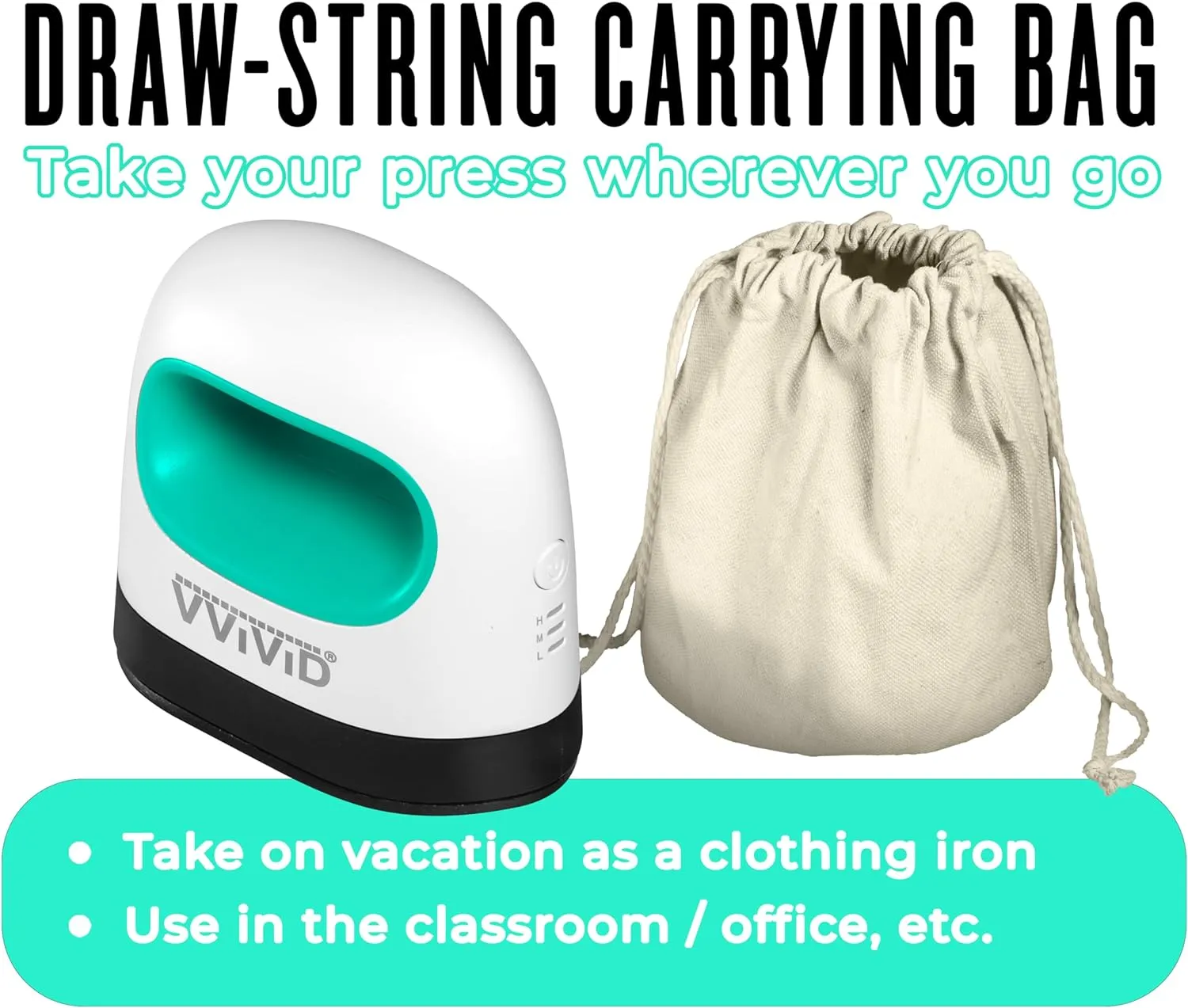 Ultra Compact Mini Heat Press Machine (4.17” x 2.44”) for HTV, T-Shirts, Clothes, Portable, Lightweight (MCF)