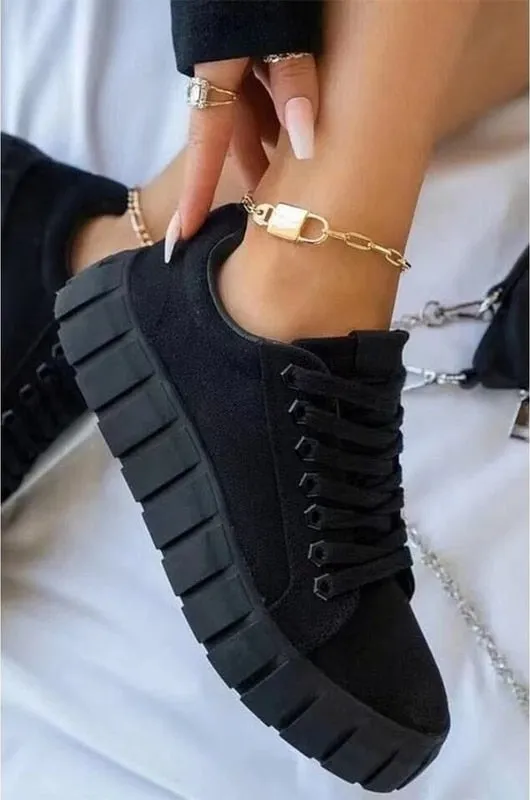Women’s Casual Lace Up Platform Sneakers | Perfect for Casual Days