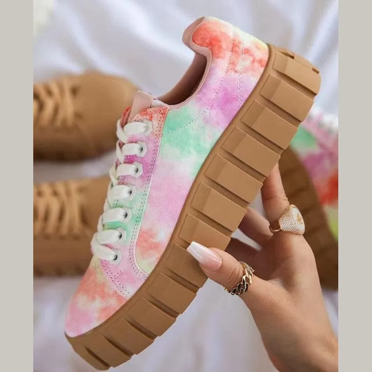 Women’s Casual Lace Up Platform Sneakers | Perfect for Casual Days