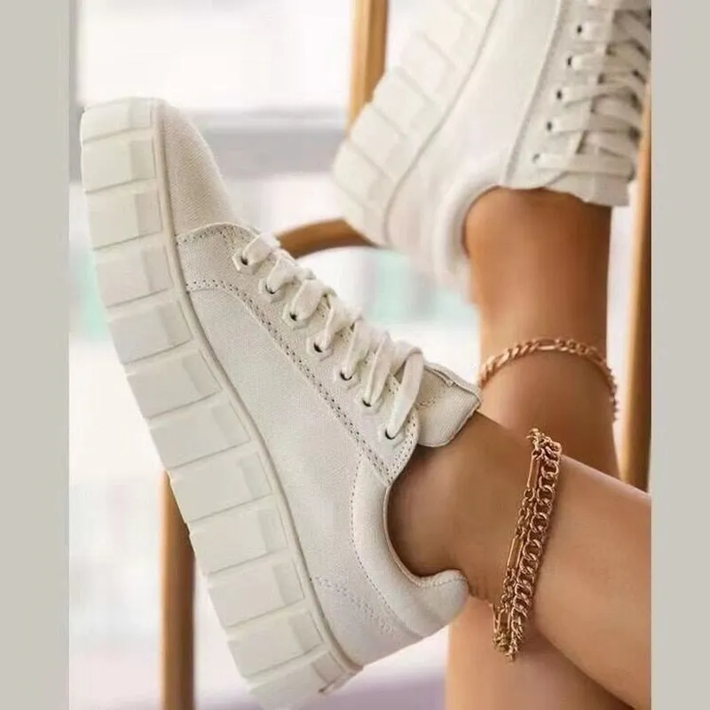 Women’s Casual Lace Up Platform Sneakers | Perfect for Casual Days