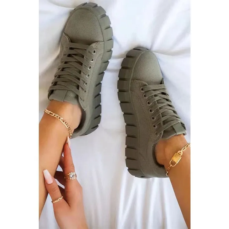 Women’s Casual Lace Up Platform Sneakers | Perfect for Casual Days
