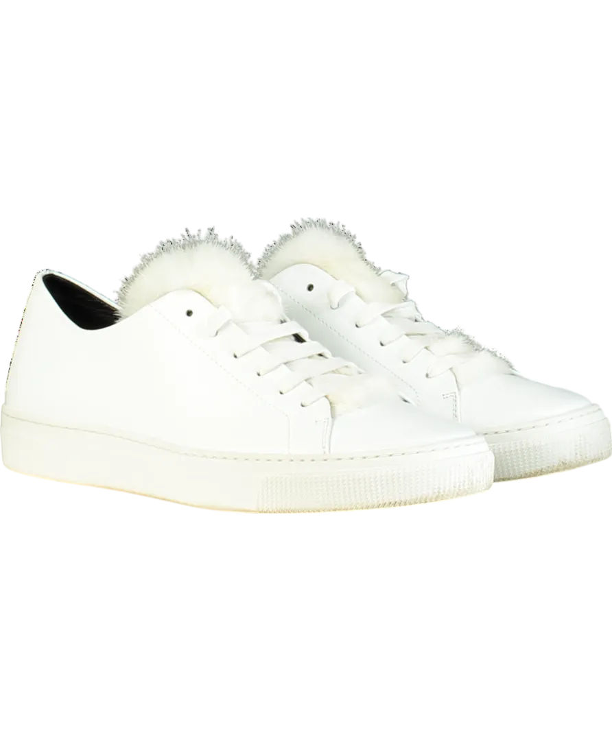 ZCD Montreal White Fur Tongue Trainer UK 8 EU 41 👠